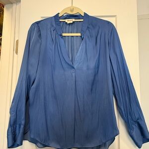 Zadig & Voltaire Blue Relaxed Blouse with Mandarin Collar